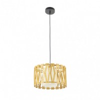 Distribuidor - Lâmpadas Diversas | Colgantes Rustica | COLGANTE CIPRES 1XE27 MADERA NATURAL REGX30X30 CM Ref: 156793015